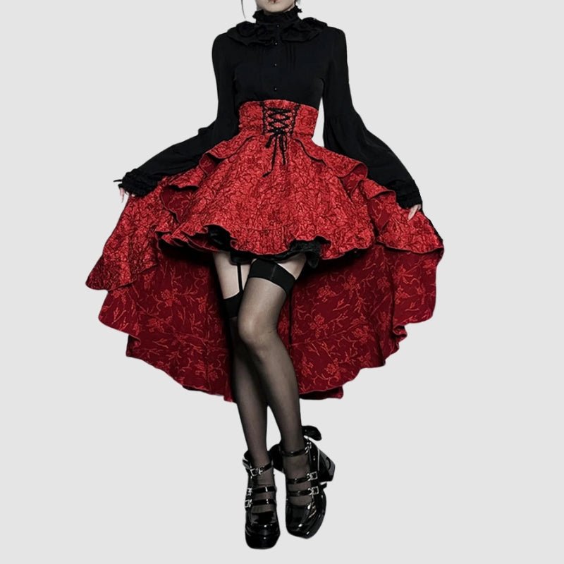 Gonna A Strati Grigia Gotica Vittoriana Steampunk Sexy Goth Punk Gonna A Strati Grigia Gotica Vittoriana Steampunk Sexy Goth Punk