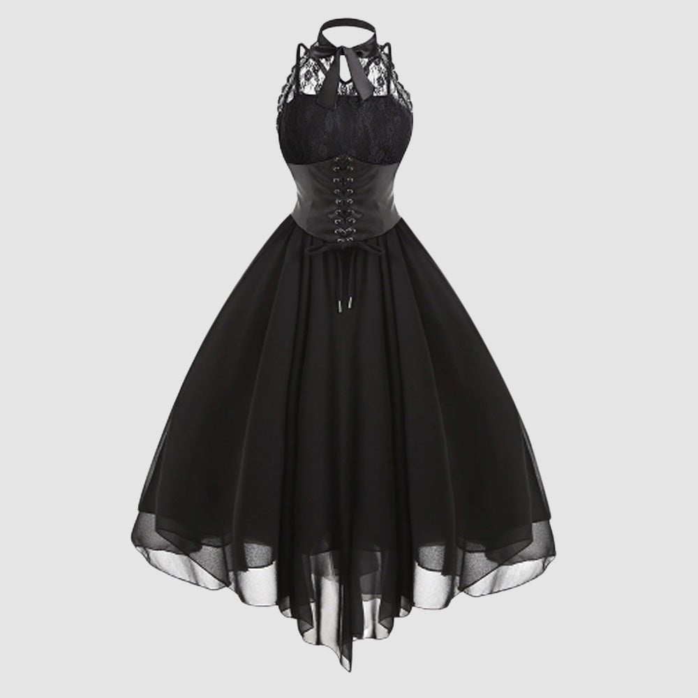 Abo da donna gotico grunge con finure in pizzo a va alta Abo da donna gotico grunge con finure in pizzo a va alta