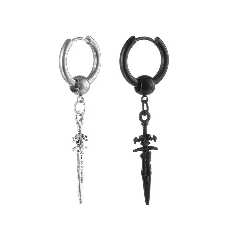 Kawailay Orecchini a forma di pentagramma gotico – Vintage Stella Dangle Rock Punk gancio per donne – Argento Nero, Lega di acciaio Kawailay Orecchini a forma di pentagramma gotico – Vintage Stella Dangle Rock Punk gancio per donne – Argento Nero, Lega di acciaio